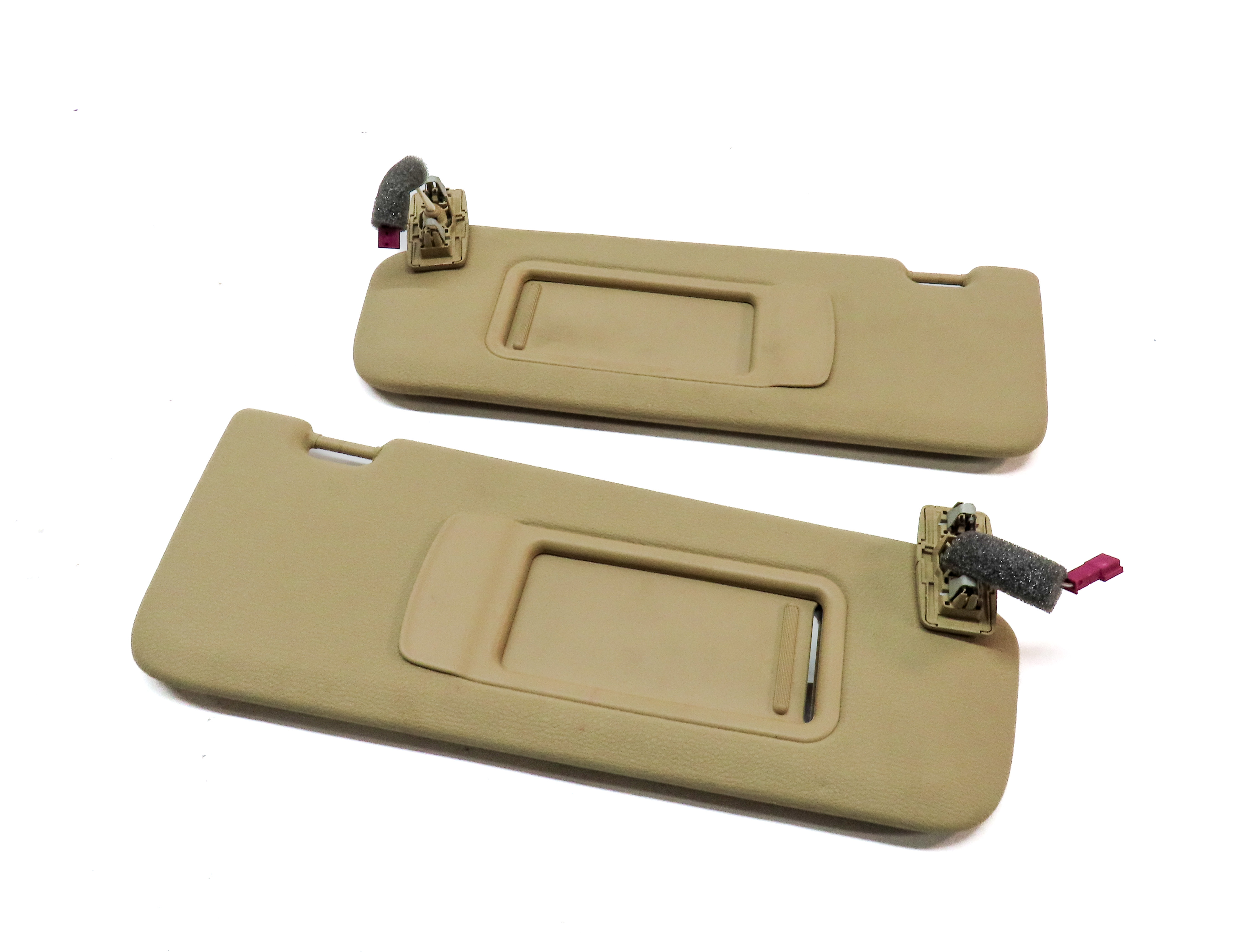 2011-2018 BMW X3 X4 (F25 F26) FRONT LEFT & RIGHT SUNVISOR SHADE SET (Beige) — exact item pictured